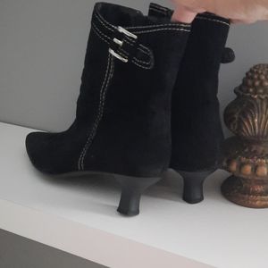Vintage Black Suede Boots